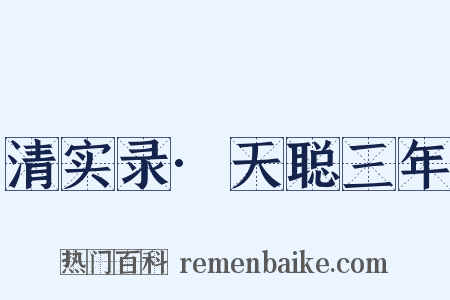 清实录·天聪三年是什么意思的图片